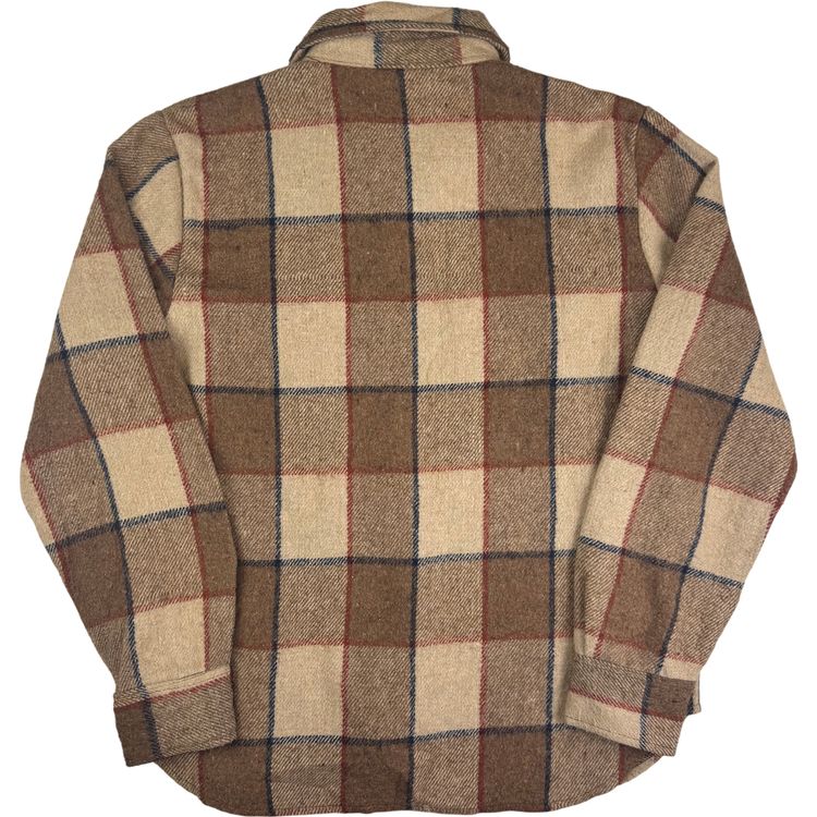 Pacific Woolens 90's Plaid Long Sleeve Flannel Shirt Jacket Brown image 7