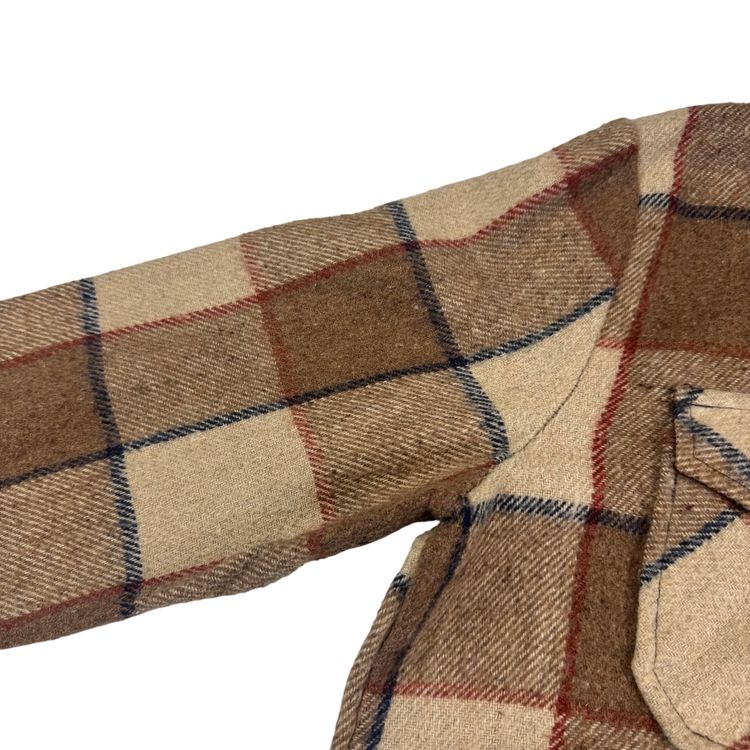 Pacific Woolens 90's Plaid Long Sleeve Flannel Shirt Jacket Brown image 6