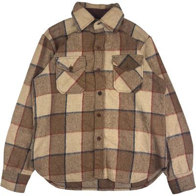 Pacific Woolens 90's Plaid Long Sleeve Flannel Shirt Jacket Brown