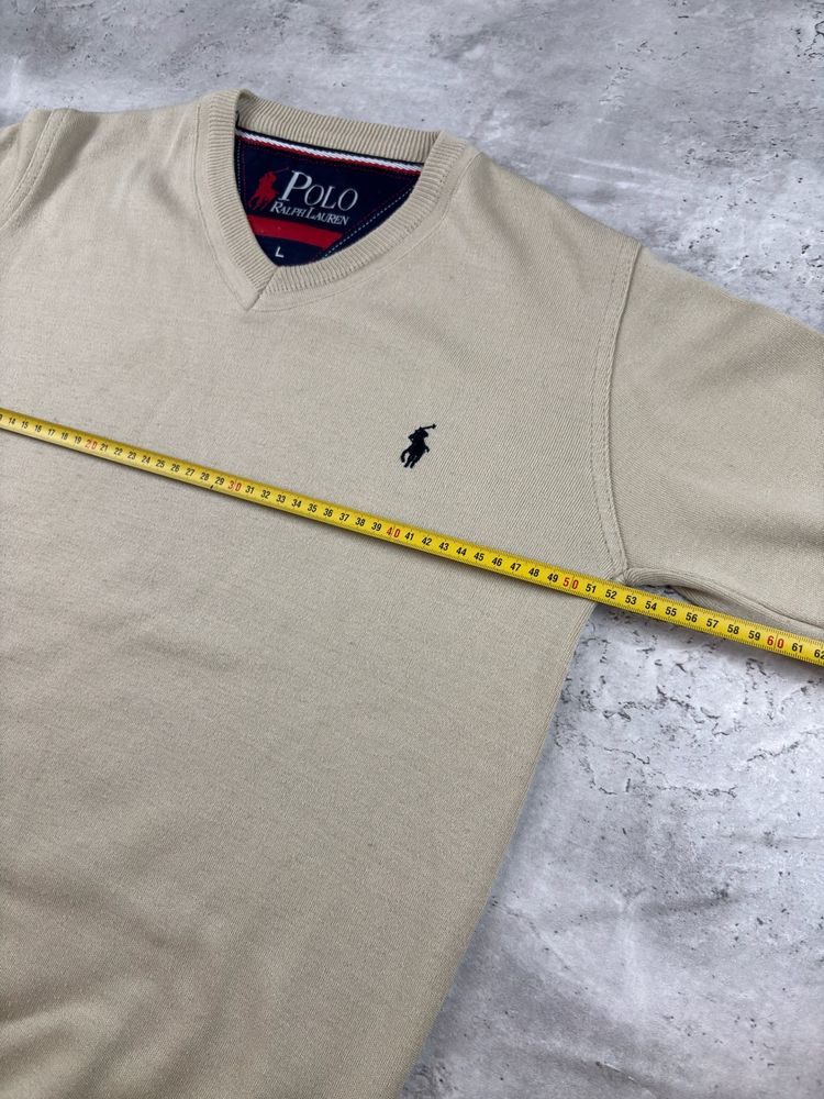 Polo Ralph Lauren Beige V-Neck Sweater imagen 9