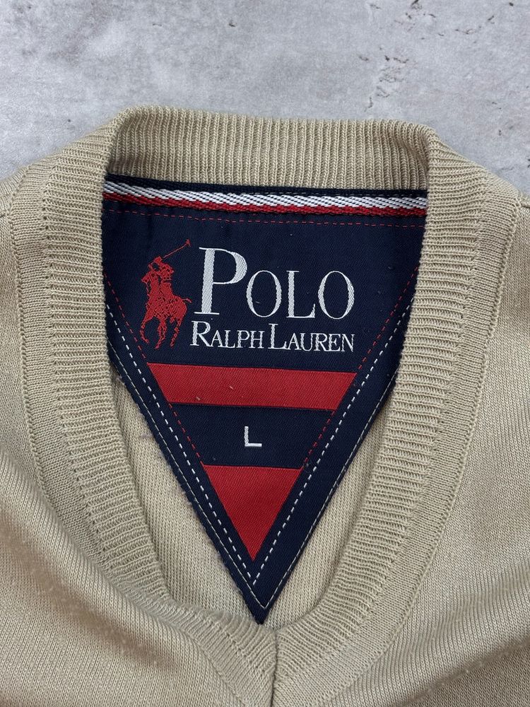 Polo Ralph Lauren Beige V-Neck Sweater imagen 5