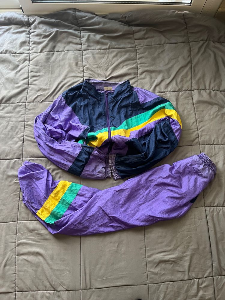 Purple And Black Tracksuit Jacket And Pants