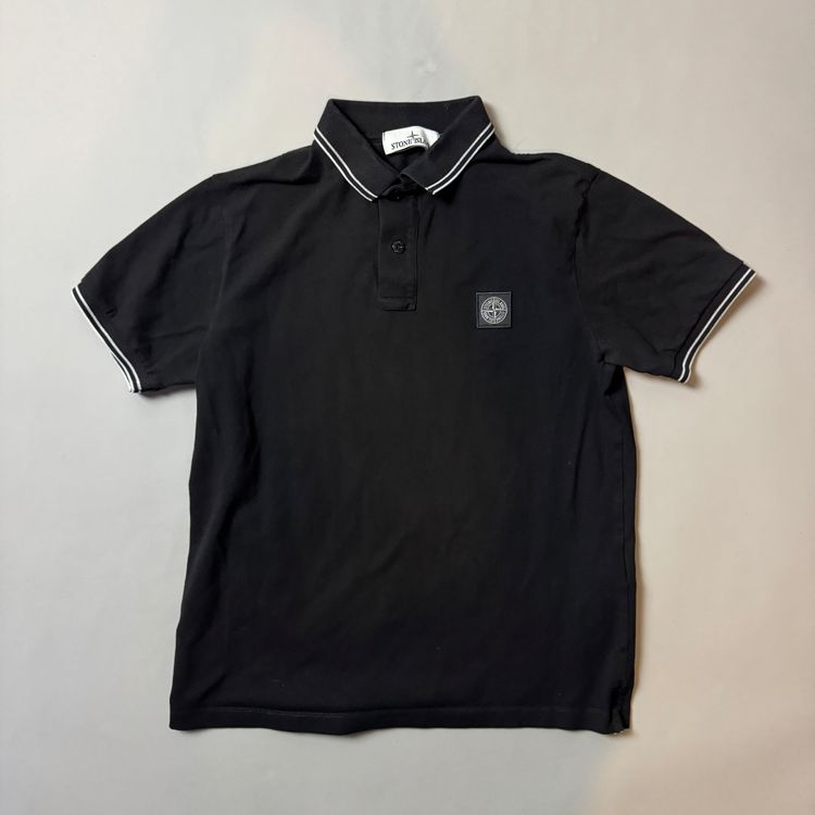 Stone Island Black Polo Shirt - Large
