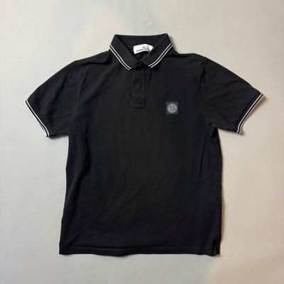 Stone Island Black Polo Shirt - Large
