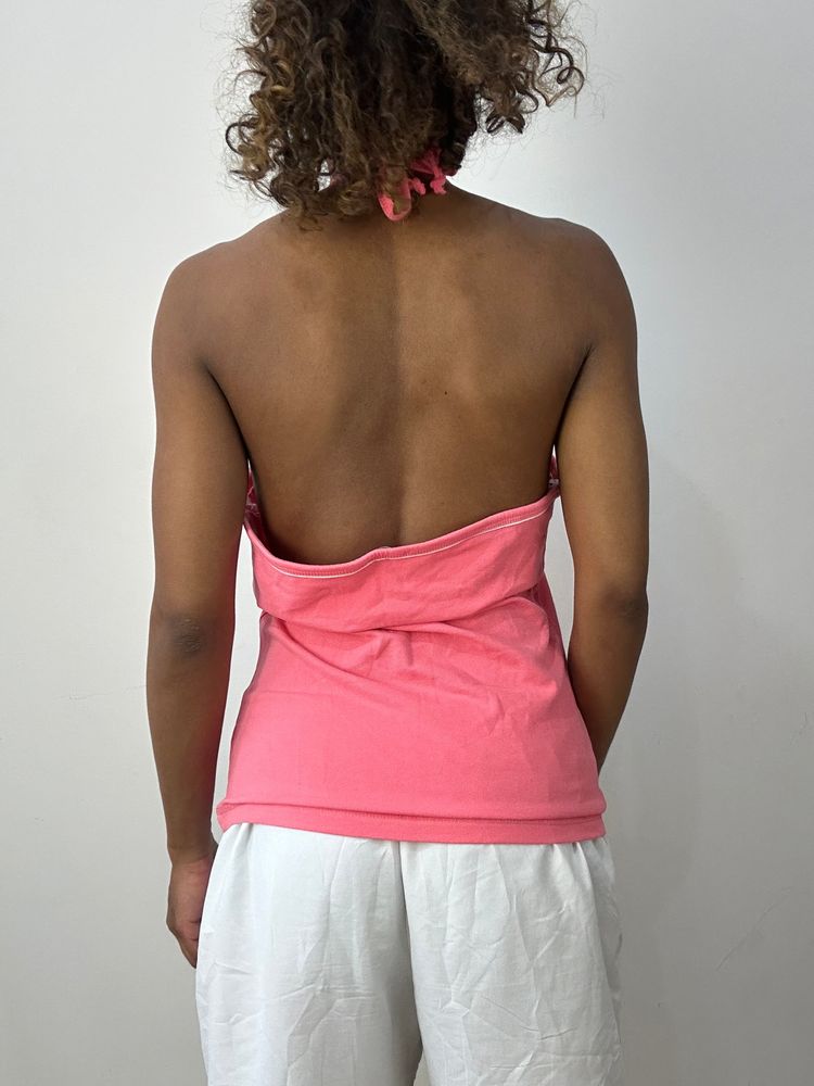 💻 athleisure edit | medium coral pink halterneck top image 6