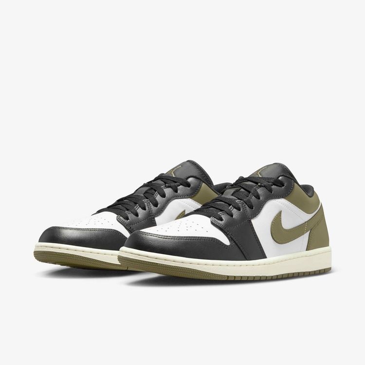 Nike Air Jordan 1 Low | Black/White-Medium Olive | UK 8