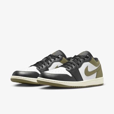 Nike Air Jordan 1 Low | Black/White-Medium Olive | UK 8