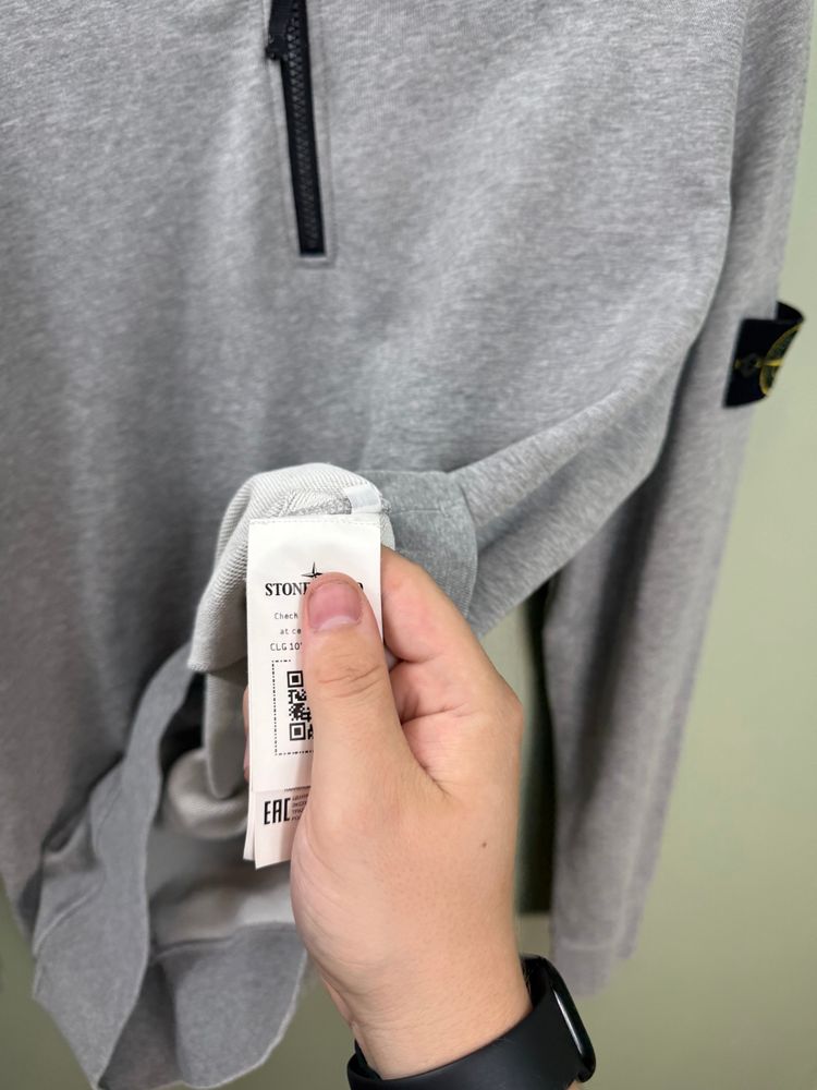 Stone Island Grey 1/4 Zip Jumper 3