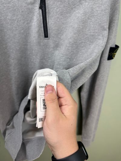 Stone Island Grey 1/4 Zip Jumper 3