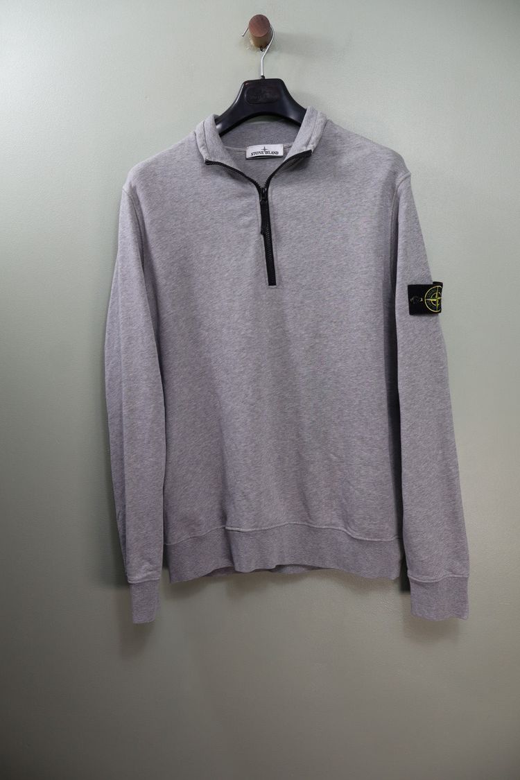 Stone Island Grey 1/4 Zip Jumper 6