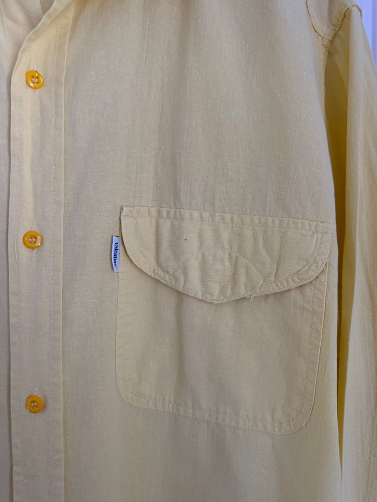 Valentino 1980s Cotton Linen Yellow Shirt - Size XL image 8