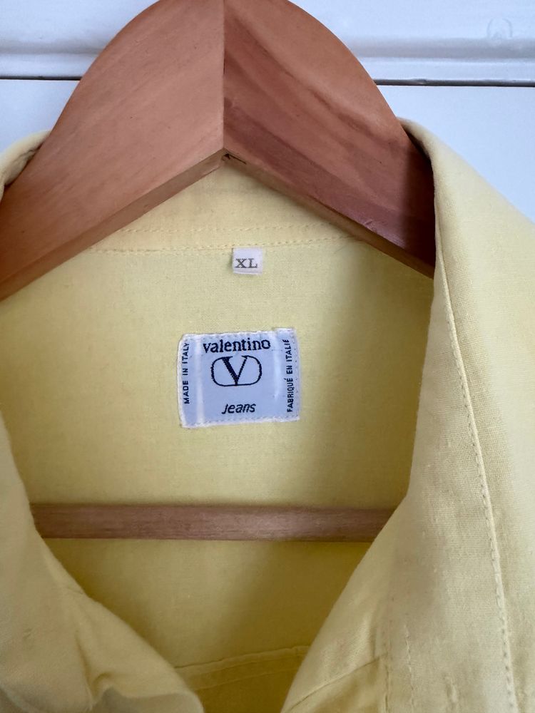 Valentino 1980s Cotton Linen Yellow Shirt - Size XL image 4