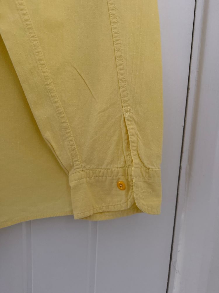 Valentino 1980s Cotton Linen Yellow Shirt - Size XL image 3