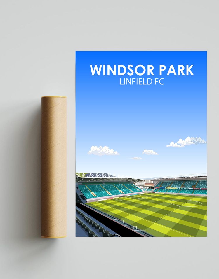 Windsor Park Stadium Linfield A3 Print image 1