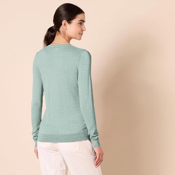Light Green V-Neck Sweater image 3