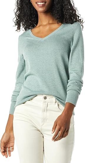 Light Green V-Neck Sweater image 1