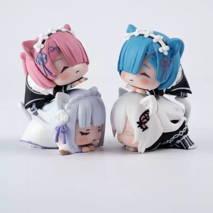Cute Anime Cat Ear Maid Character Figurines Set imagen 1