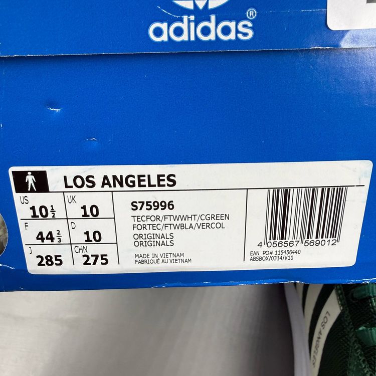 Adidas Los Angeles Size UK 10 LA Tech Forest Green White Men's Trainers S75996 imagen 5