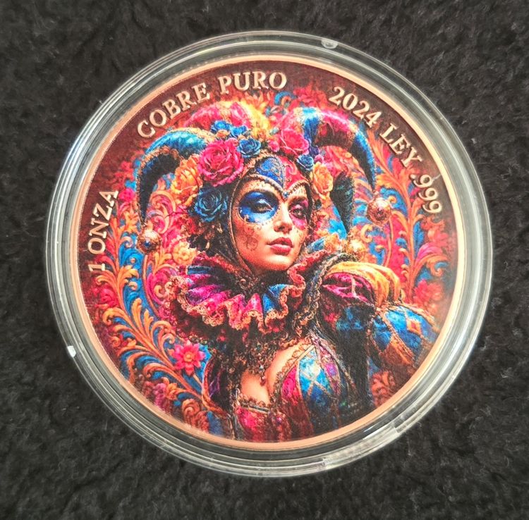 1oz Copper Día de los Muertos "Harlequin