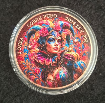 1oz Copper Día de los Muertos "Harlequin
