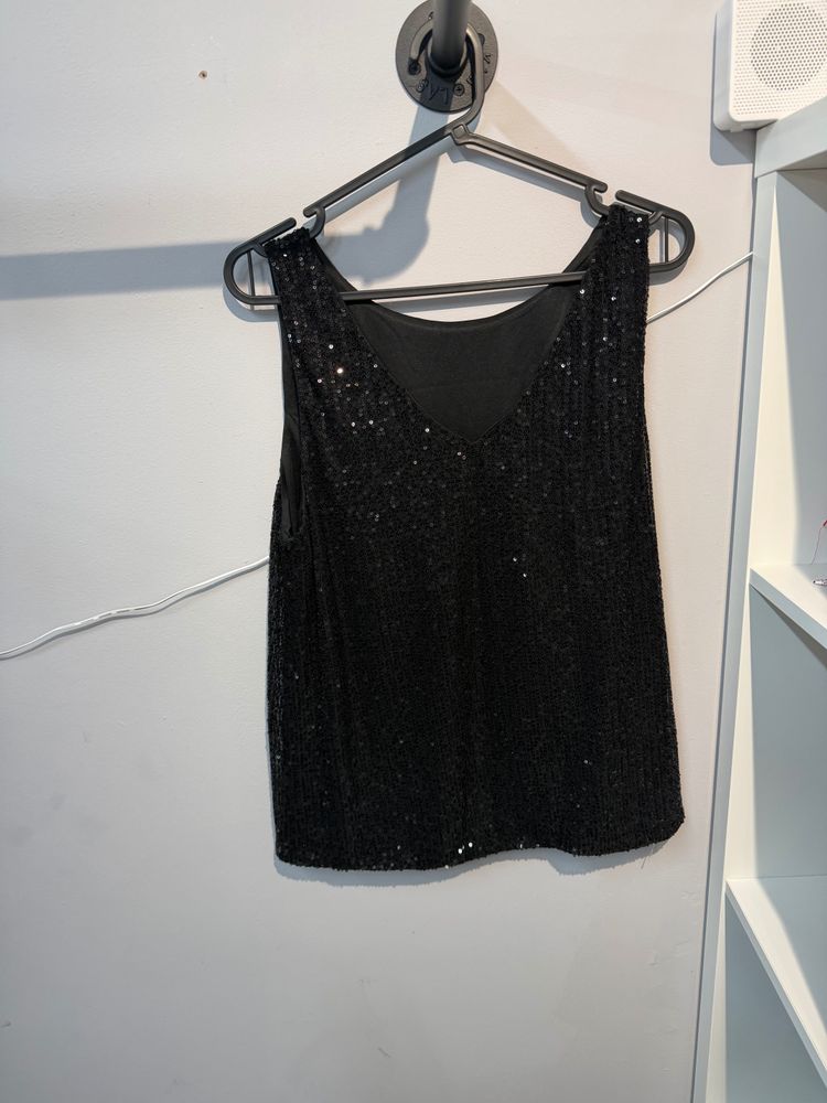 Black Sequin Sleeveless Top - Viral and trending 3