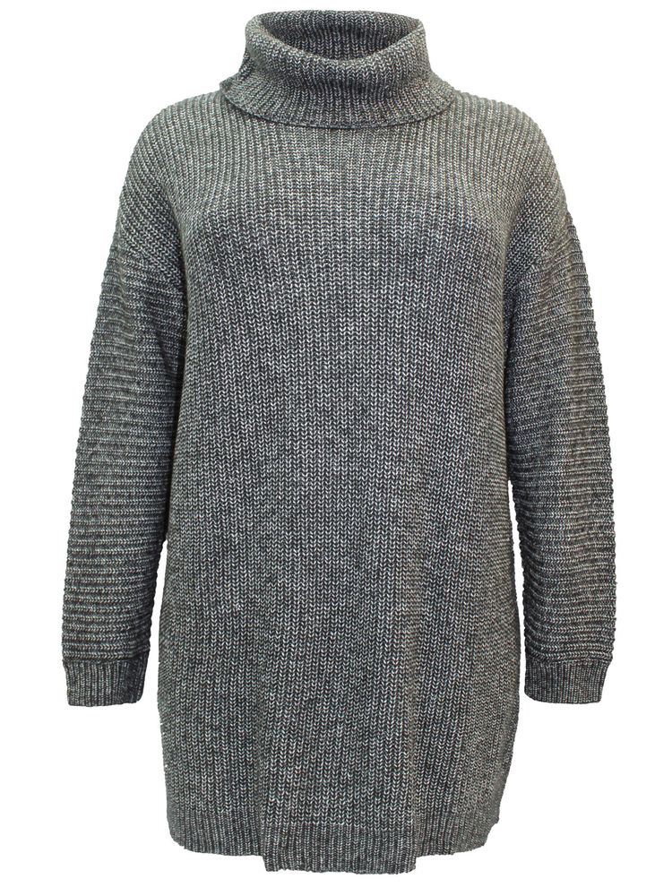 Other grey knitted turtleneck sweater dress product image