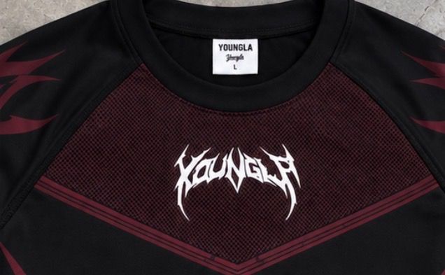 Youngla Black And Maroon Short Sleeve Shirt imagen 3