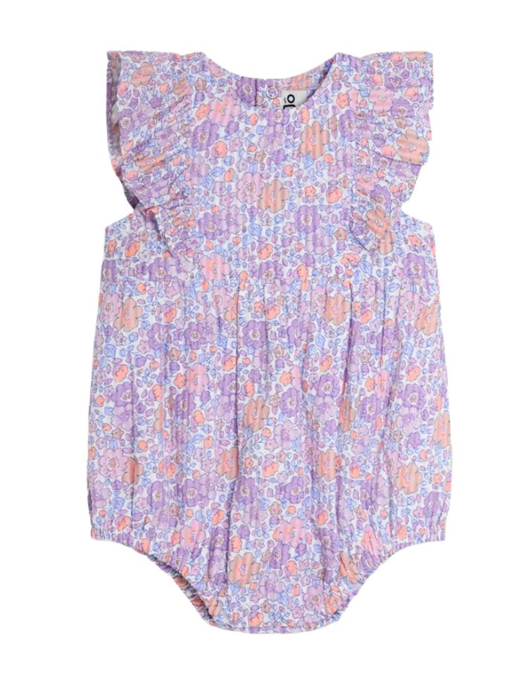 Jojo Maman Bebe Floral Frill Bubble Romper in Lilac Tropical 6