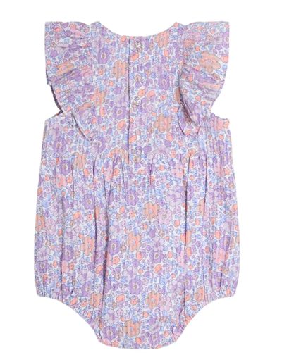 Jojo Maman Bebe Floral Frill Bubble Romper in Lilac Tropical 5