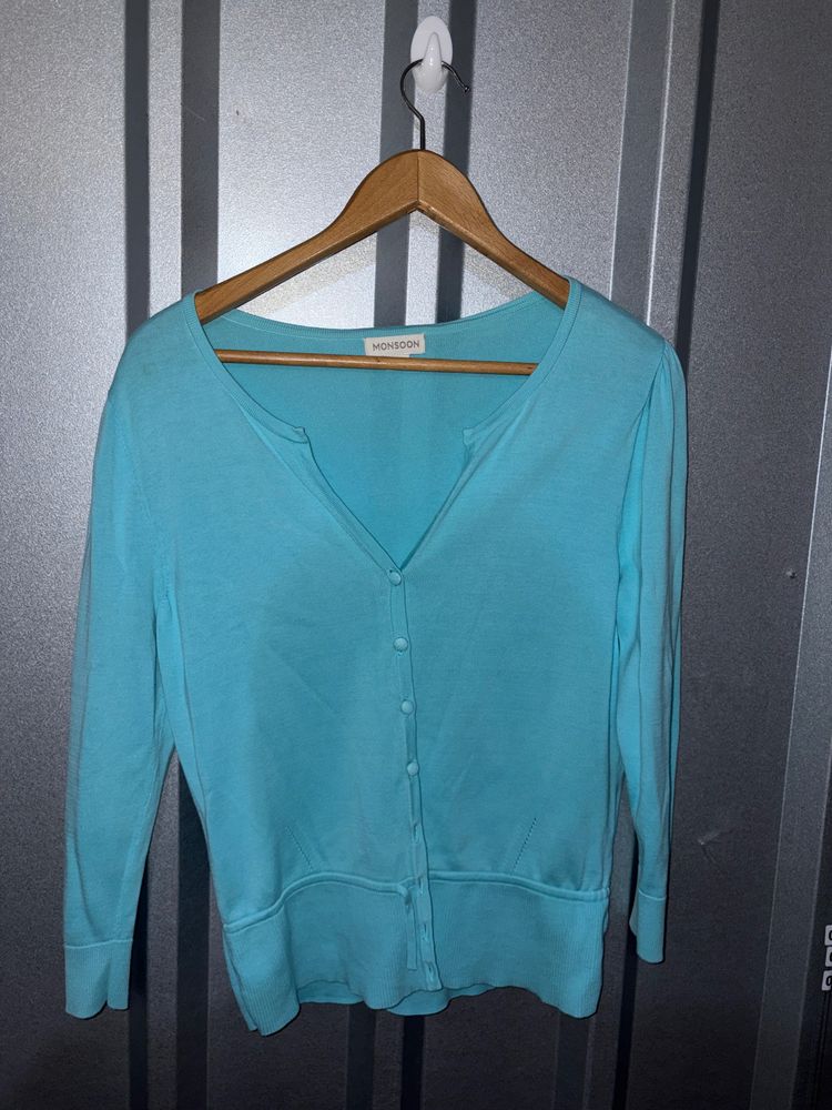 Ladies Monsoon Blue Cardigan uk 14 image 1