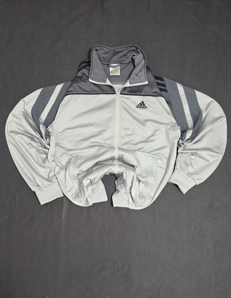 Chaqueta Adidas Vintage - Gris Claro y Gris Oscuro - Talla L obraz 1
