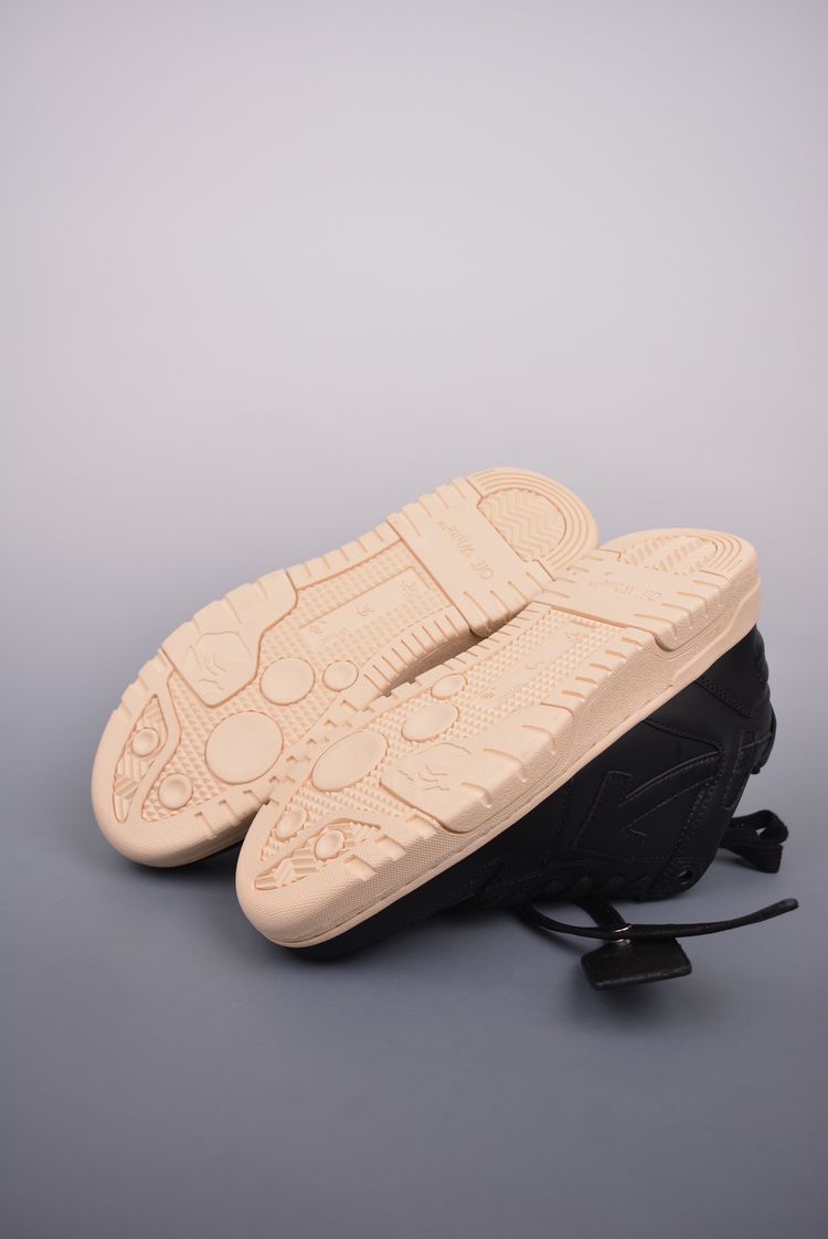 Off-White Black Sneakers With Beige Sole image 8
