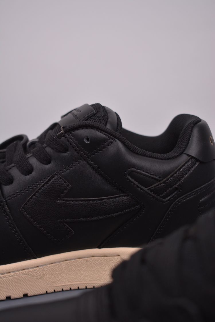 Off-White Black Sneakers With Beige Sole image 4