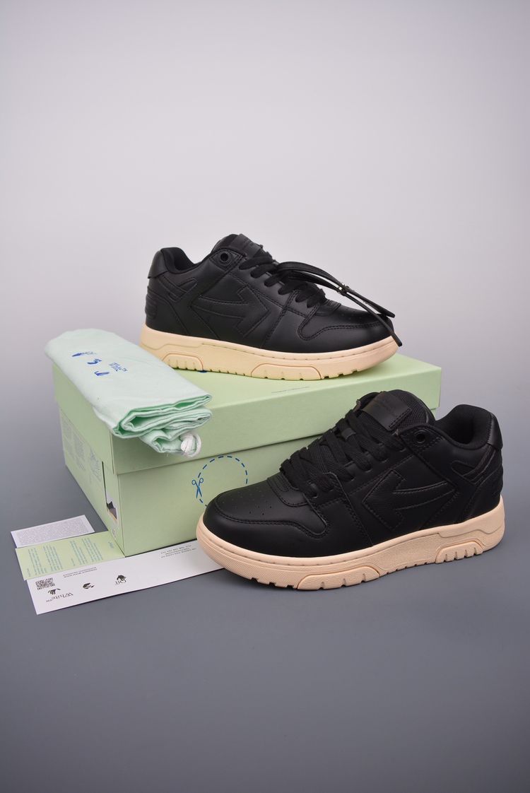 Off-White Black Sneakers With Beige Sole image 2
