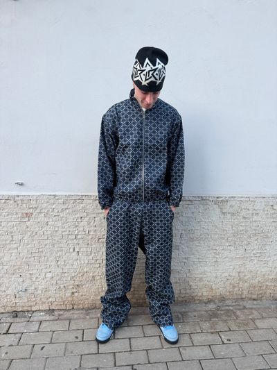 Completo denim fiori