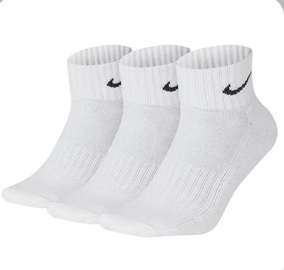 Nike White Ankle Socks 3-Pack - Large