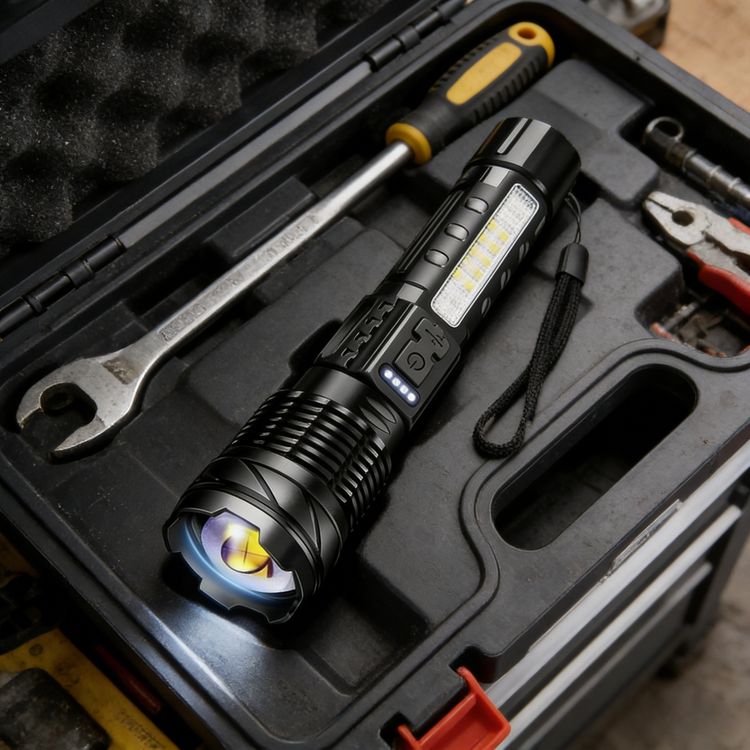Black Tactical Flashlight
