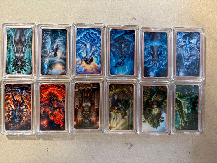 Set Of Collectible copper Fantasy Art Cards