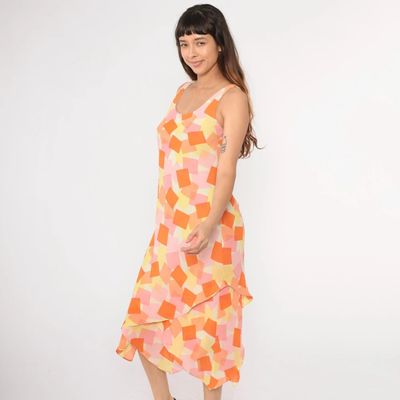 Colorful Sleeveless Midi Dress