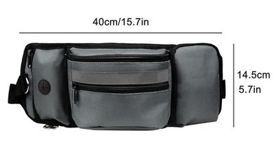 Pouch for Training-Built in Poop Bag Dispenser with Hidden Water Bottle Holder (Bottle not Included), Waist Belt Fanny Pack for Puppy Class, Travel, Running, Walking and Camping, Grey 5