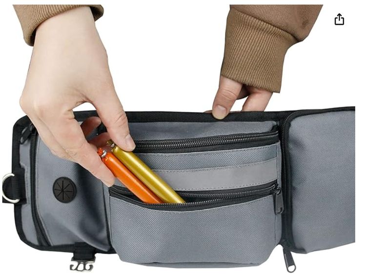 Pouch for Training-Built in Poop Bag Dispenser with Hidden Water Bottle Holder (Bottle not Included), Waist Belt Fanny Pack for Puppy Class, Travel, Running, Walking and Camping, Grey 6