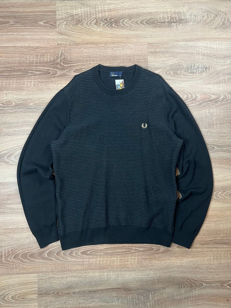 Black Fred Perry Waffle Stitch Knit Jumper (XL) image 1