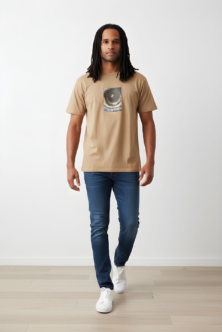 Stussy Brown Graphic T-Shirt size L