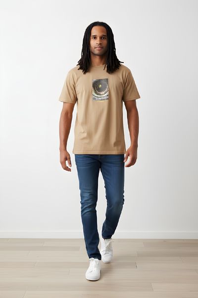 Stussy Brown Graphic T-Shirt size L