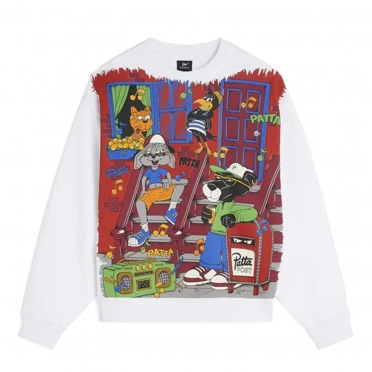 Patta White Sweatshirt With Cartoon Print image 1