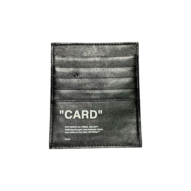 Off White Card Holder Card Black Leather Wallet Virgil Abloh