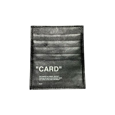 Off White Card Holder Card Black Leather Wallet Virgil Abloh