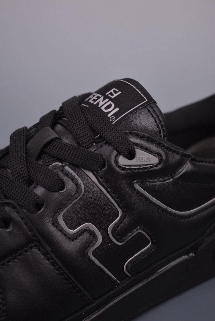 Fendi Black Leather Sneakers image 8