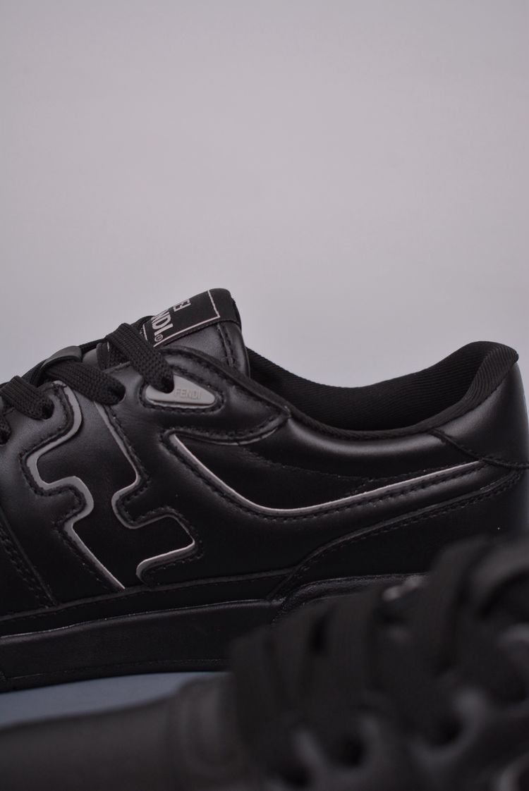 Fendi Black Leather Sneakers image 7
