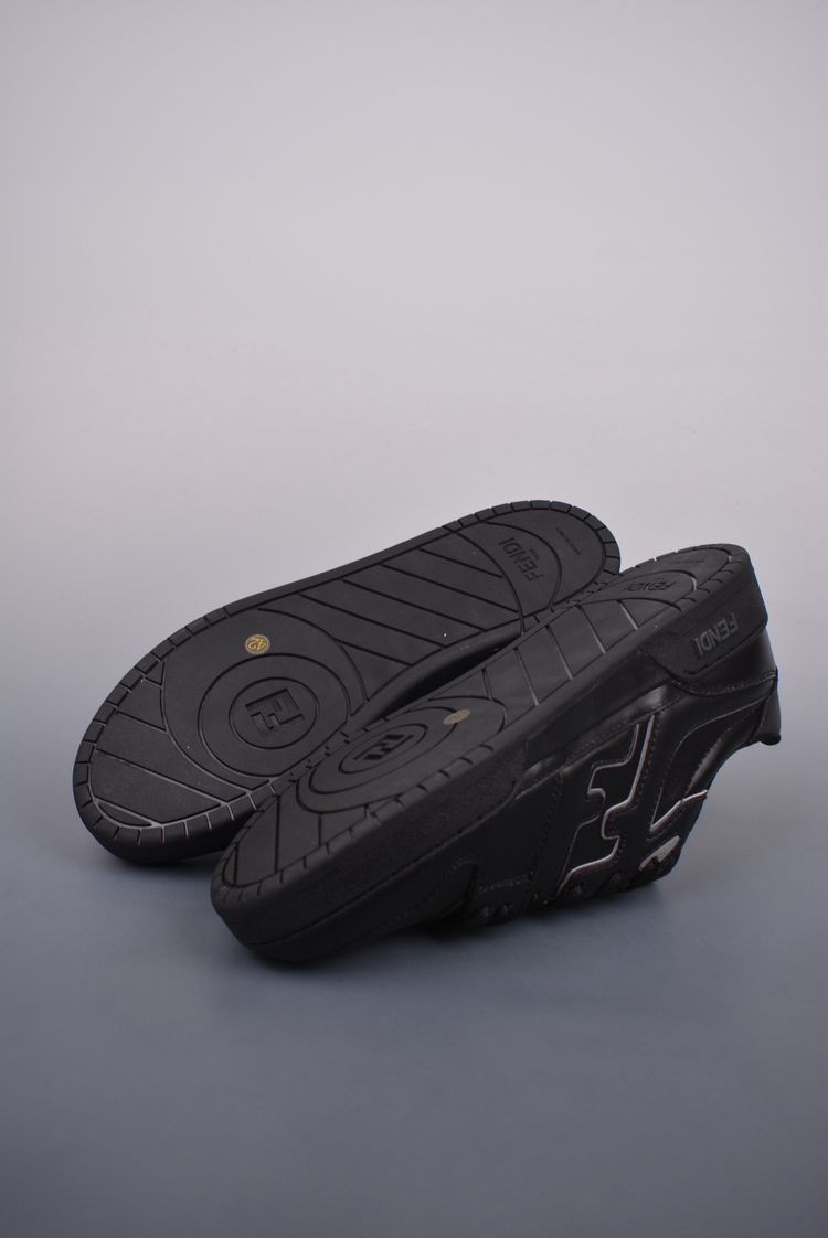 Fendi Black Leather Sneakers image 9